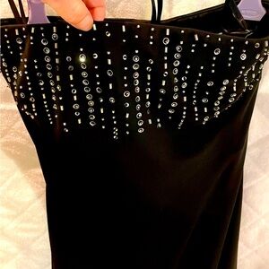 NWT strapless Black Dress with sequins across bust